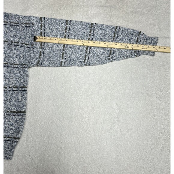Vintage Northern Explorers Textured Knit Blue Henley Sweater Men's Size XL - Picture 8 of 9
